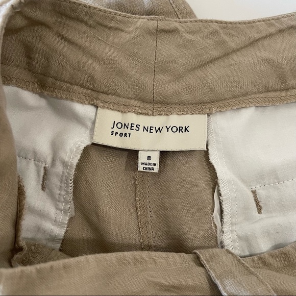 Jones New York Linen Cargo Button Detail Pants - Picture 13 of 15